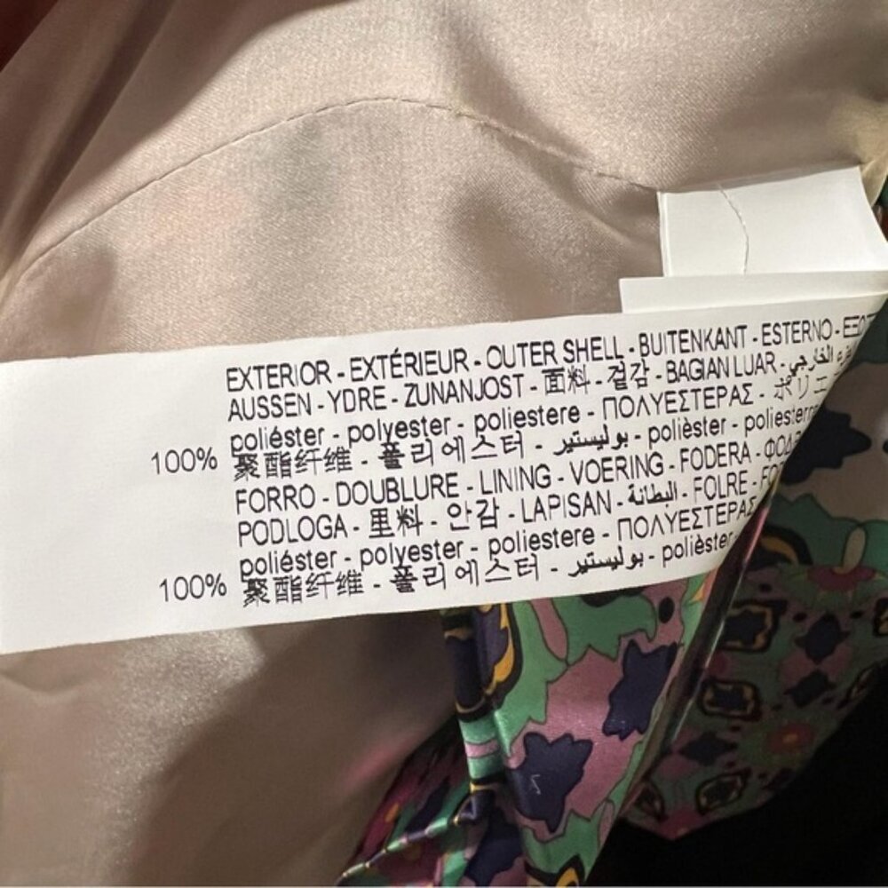 NWT ZARA KIMONO Multicolor Satin Tied Self Belt Slits Oversized 7753/032 Size‎ S - Picture 13 of 13